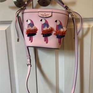 Kate Spade Pink and Purple Bird Embellished Bag